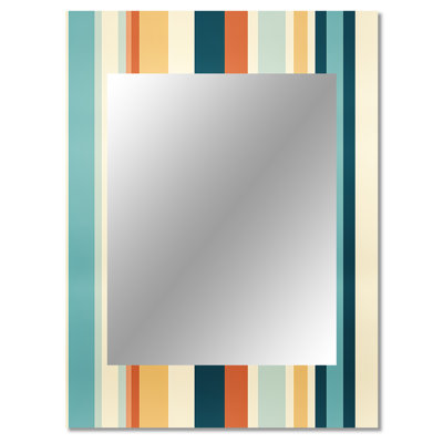 Demetre Nomadic Blend Striped Pattern - striped  Wall Mirror, Modern Decorative Mirror, Printed Metal Art