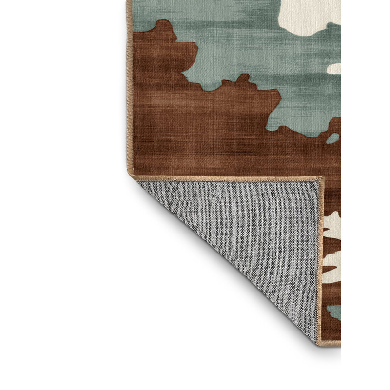 Tapis aquarelle lavable à la machine, Carré 6 pi