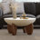 Table basse moderne avec pieds en bois