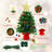 2ft Artificial Green Tabletop Christmas Tree with Pine Cone Red Fruit Gold Star Ball Decorations and LED String Lights