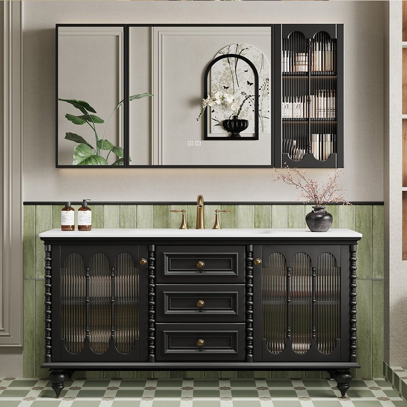 Armoire de salle de bain rétro, 55"