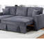 Convertible Sectional Dark Grey Colour Corduroy Reversible Chaise W Storage And Sofa Pull Out Bed Pillows Living Room 2Pc Set-39312619