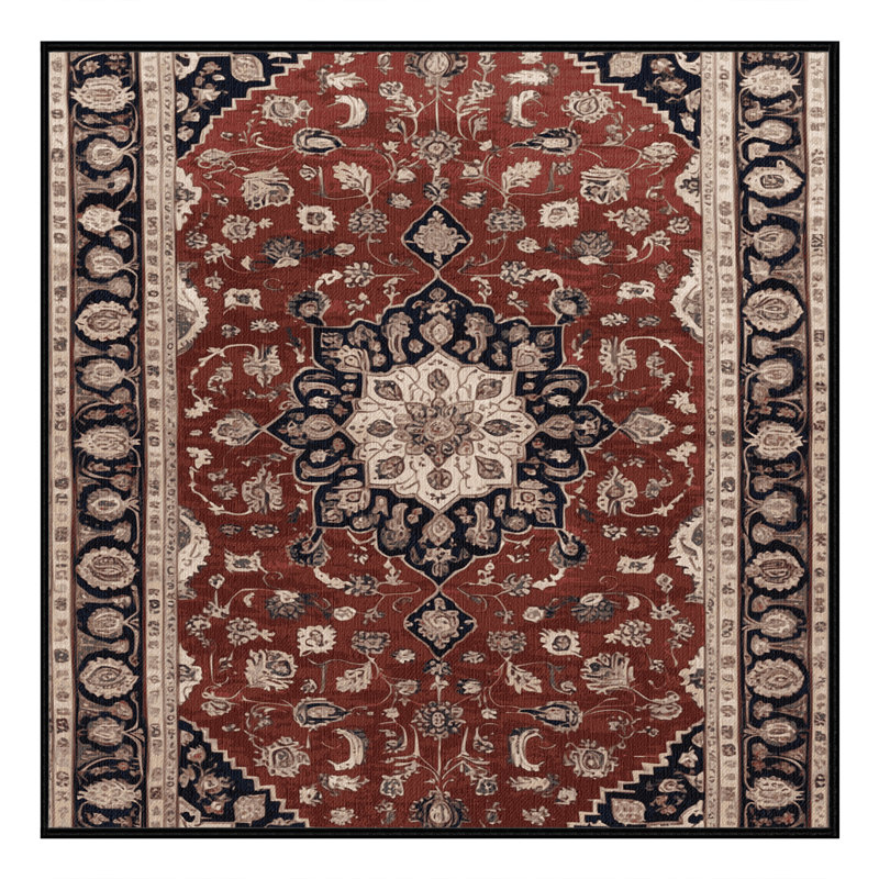 Tapis persan noir lavable à la machine