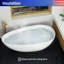 Rainlex 65" Eco-Friendly Resin Stone Freestanding Bathtub with Black Veining, Matte Non-Porous Finish & Ergonomic Back Support