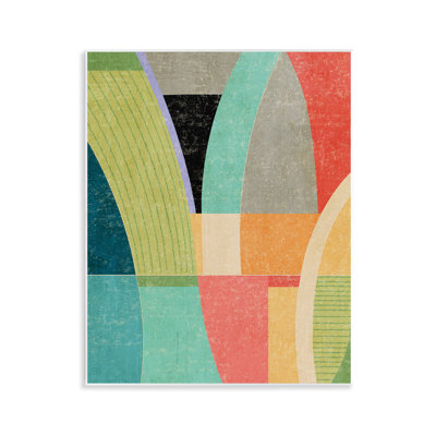Plaque murale rétro avec arches géométriques, design par Suzanne Nicoll