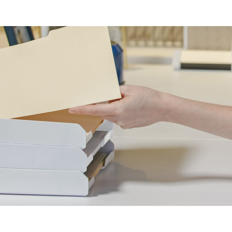 Rangement de papier empilable letter tray Yokum, Blanc