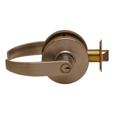 C1000ASYLC626KDC Asylum Grade 1 Curved Lever Clutching Cylindrical Lock With C Keyway; 2-3/4" Backset With 1-1/8" Face; And ANSI Strike Satin Chrome Finish