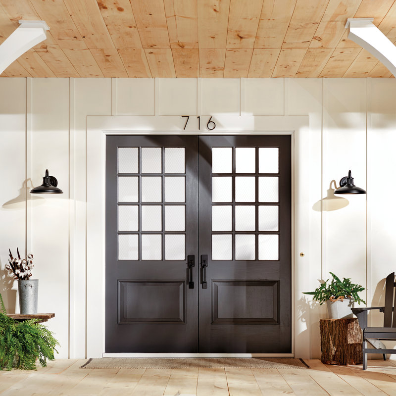 Luminaire de grange d'extérieur 1 lumière Arborvine, H 9 po x l 12 po x p 17,25 po