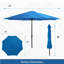 Parasol de marché bleu 11 pi avec manivelle, nervures Tilt *, toile résistante aux rayons UV pour la piscine, la cour et le patio (sans base)