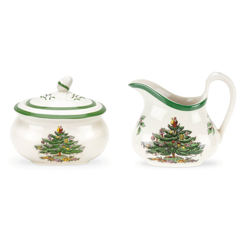 Spode Christmas Tree Sugar & Creamer Set