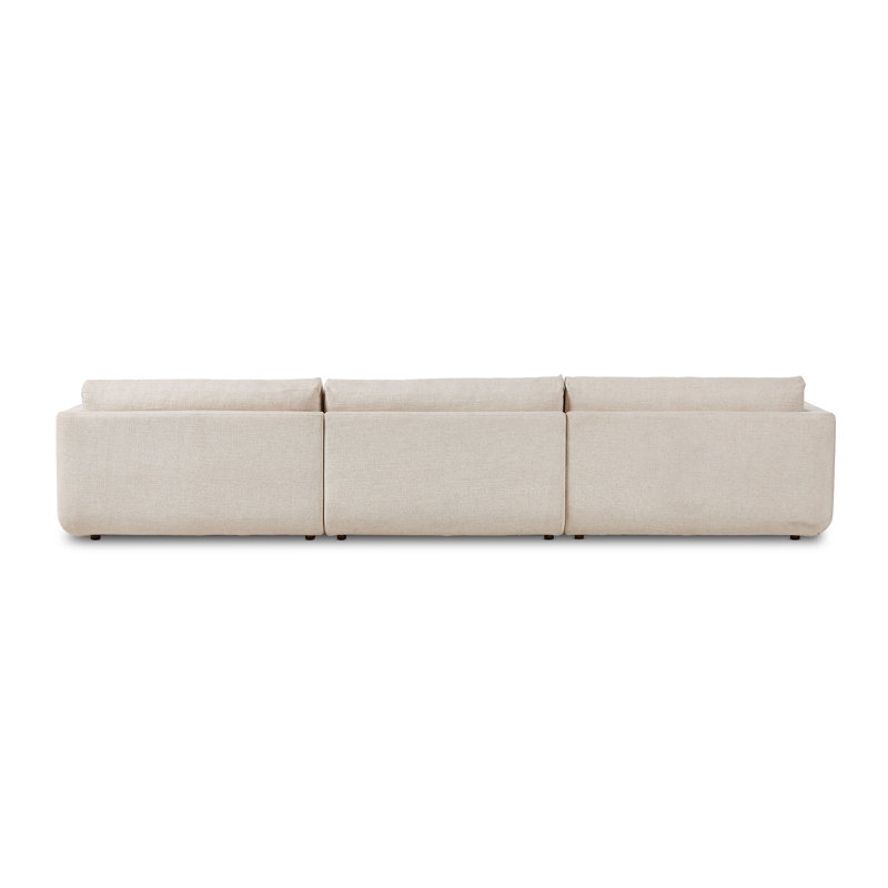 Toland Modular Chaise Sectional, Cream Polyester Blend