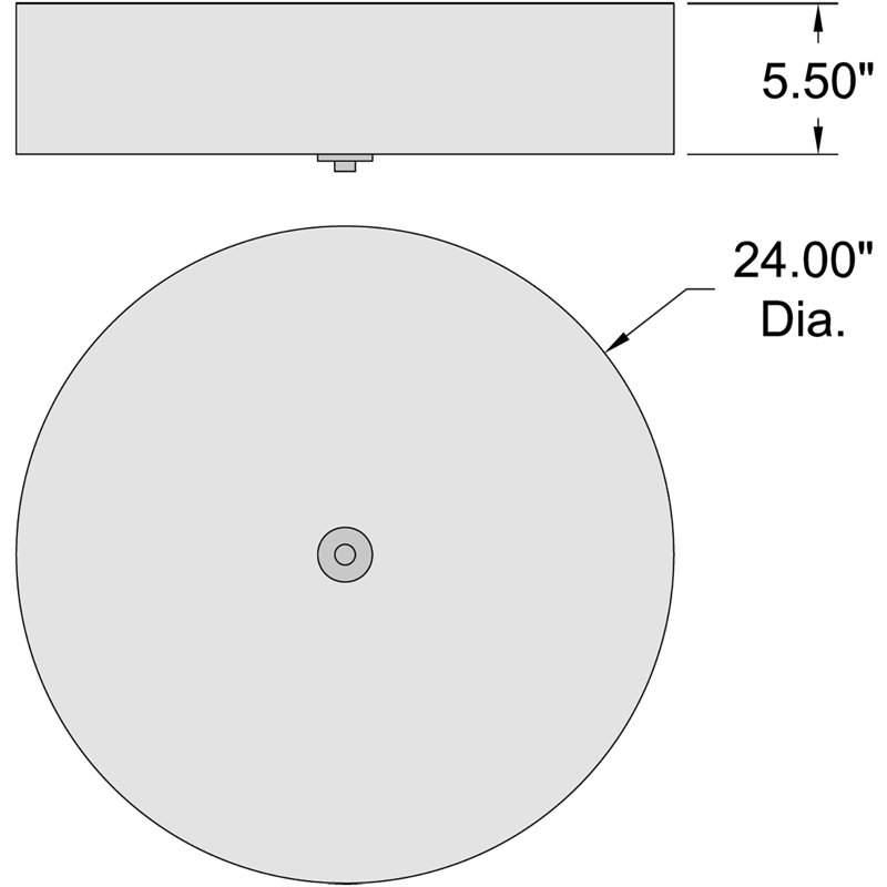 Laylanna Linen Flush Mount, Brushed Steel, 5.5" H x 24" W x 24" D