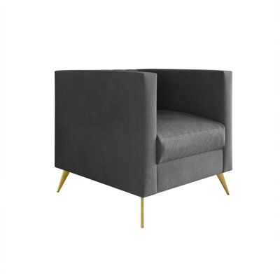 Cramlington Velvet Square Arm Chair