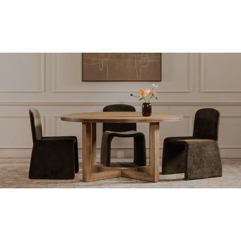 Ella Upholstered Dining Chair, Heather Beige Basketweave