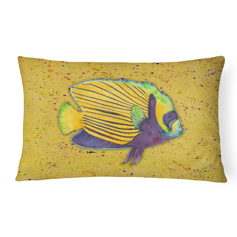 Outdoor Reversible Throw Pillow, Yellow