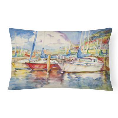Coussin décoratif intérieur/extérieur trois bateaux voiliers