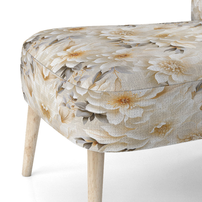 Chaise d'appoint blanche rembourrée Cottage