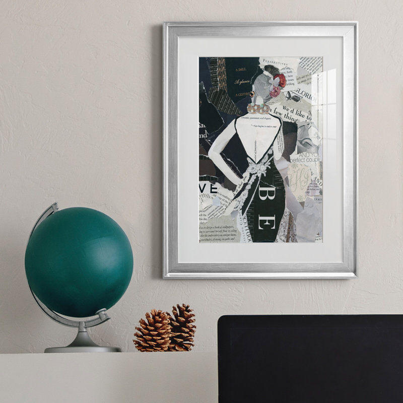 Fashion Mosaic II - peinture encadrée, Argent, H 22,5 po x l 30,5 po x P 1,5 po