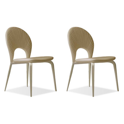 Ensemble de 2 chaises d'appoint Modern Beige