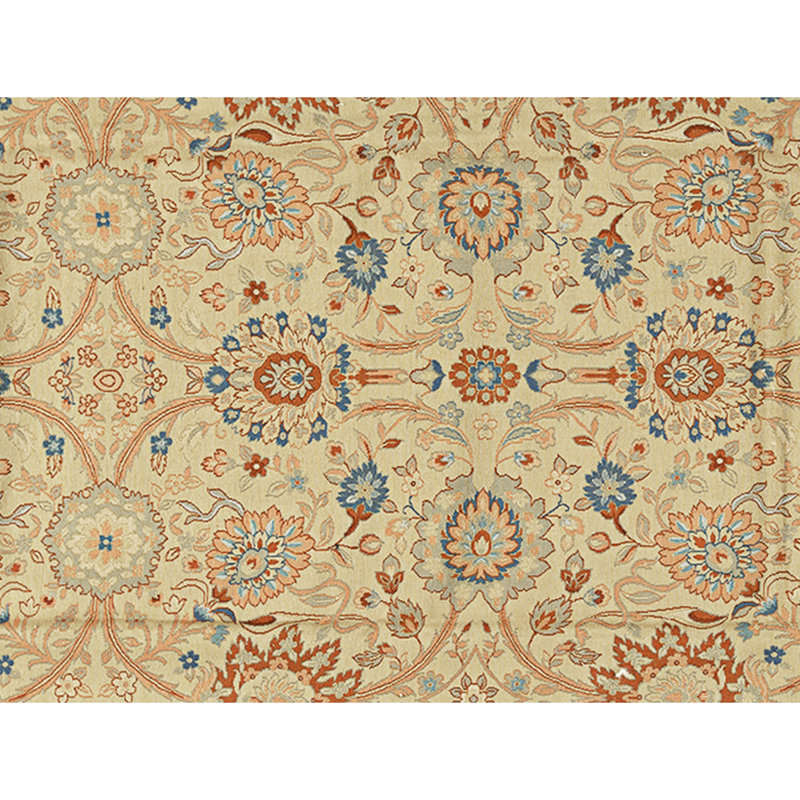 Hand Knotted Wool Area Rug in Gold