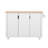 51" Fluted Farmhouse Kitchen Island With Drop Leaf, Rolling Kitchen Cart With Storage & Towel Rack For Kitchen & Dining, White Ash-863735460