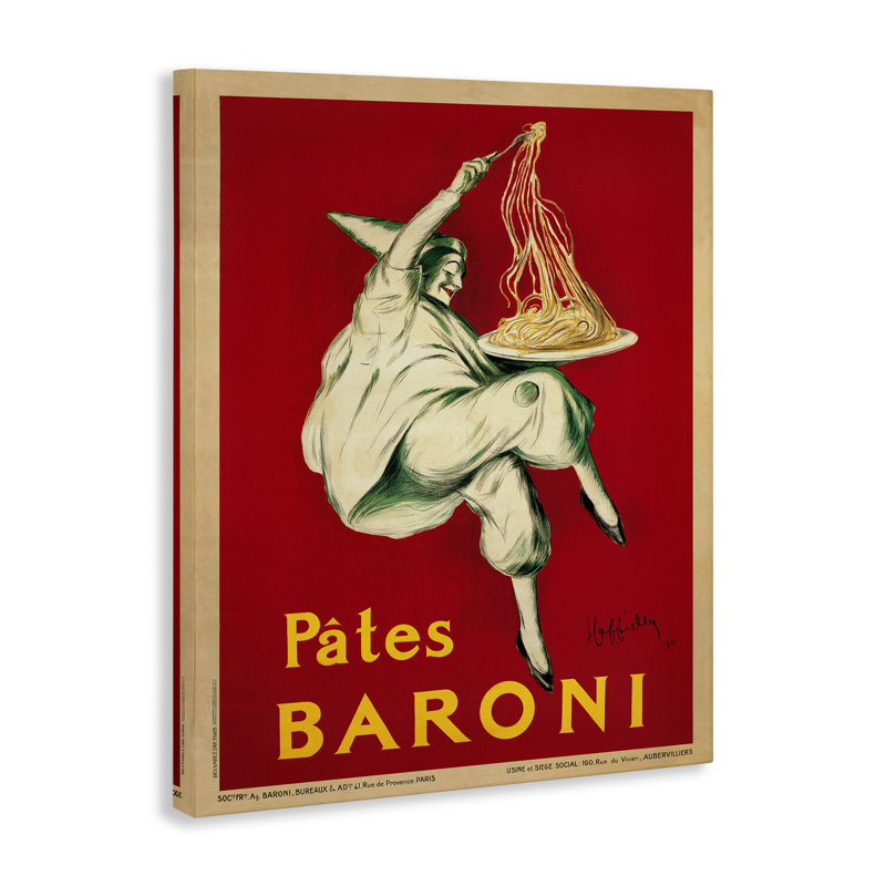 "Pates Baroni", affiche rétro sur toile par Marcello Dudovich, H 48 po x l 36 po