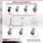 4 Piece Rubber on Steel Caster Set