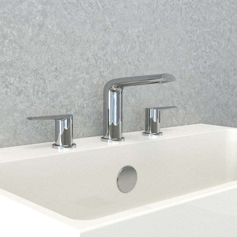 Robinet de salle de bain espacé à deux poignées avec ensemble de bonde Belanger, Chrome poli