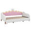 Lit de jour simple tapissier avec tête de lit couronne et lumières DEL Ameil-221508659