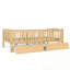 Lit plateforme simple avec garde-corps pleine longueur et tiroirs de rangement-2093951644