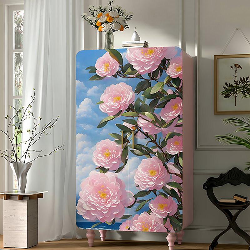 Garde-robe de chambre à coucher de style français romantique rose