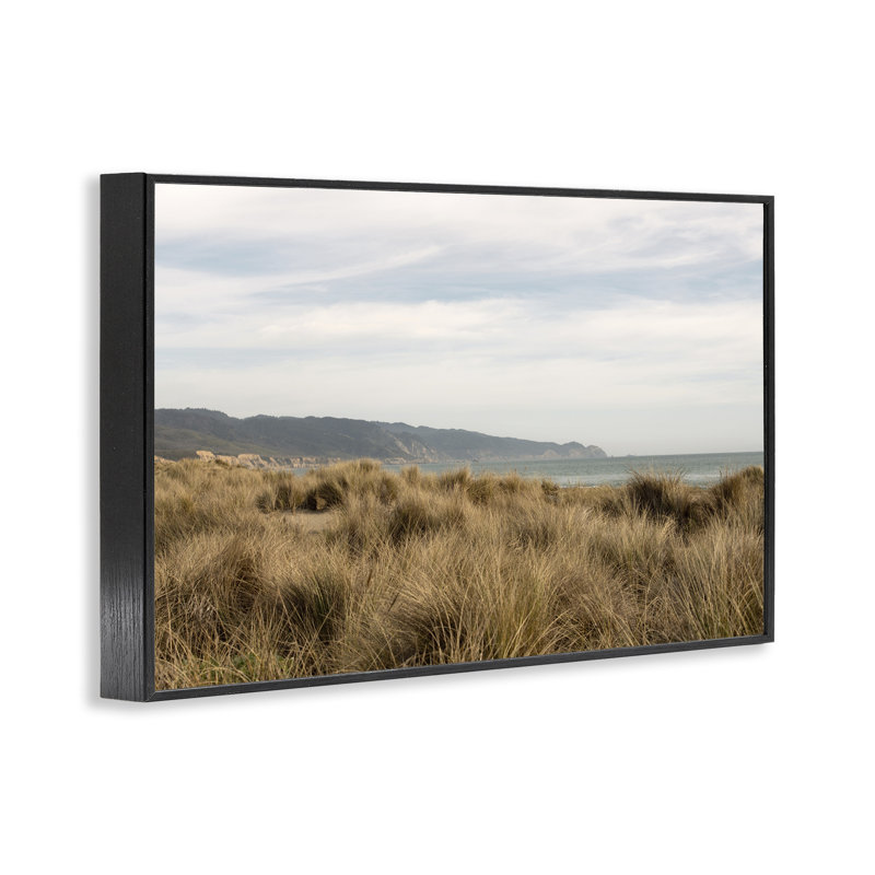  Windy Grass Dunes View Giclee Art by Crystal Lynn Collins, H 12 po x l 18 po, Giclée encadrée noir minuit