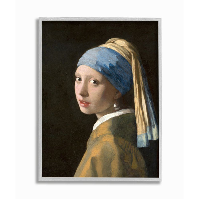 «Vermeer Girl with A Pearl Pearl», peinture de portrait classique, L 11 po x H 14 po, Estampe numérique Farmhouse