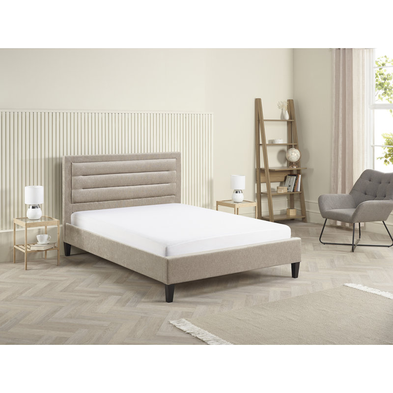 Kovi Upholstered Bed, Small Double (4') [128 x 207 cm], Mink