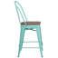 Tabouret de bar ou de comptoir en métal Marian avec dossier et siège en bois Marian-2048051851-2101696429-2127243145