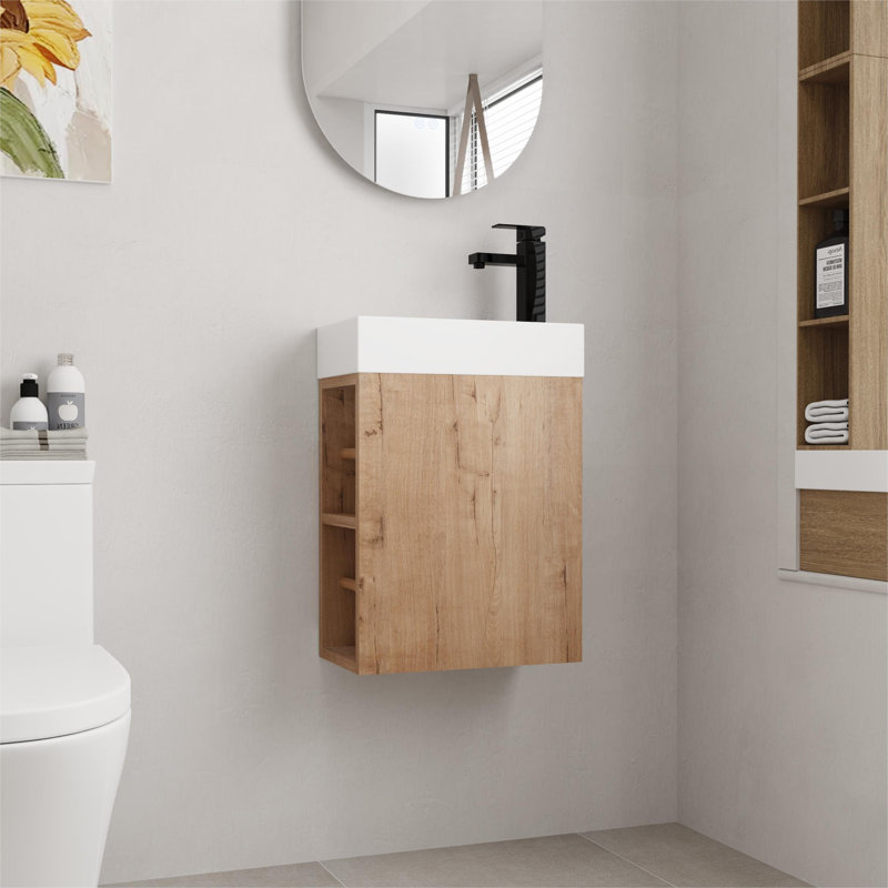 Ensemble de meuble-lavabo flottant simple 16 po avec lavabo Keeana