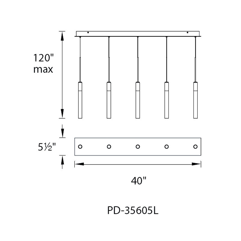 Magic 5 - Light LED Pendant, Polished Nickel