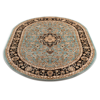 Tapis bleu clair Belliere Medallion Kashan