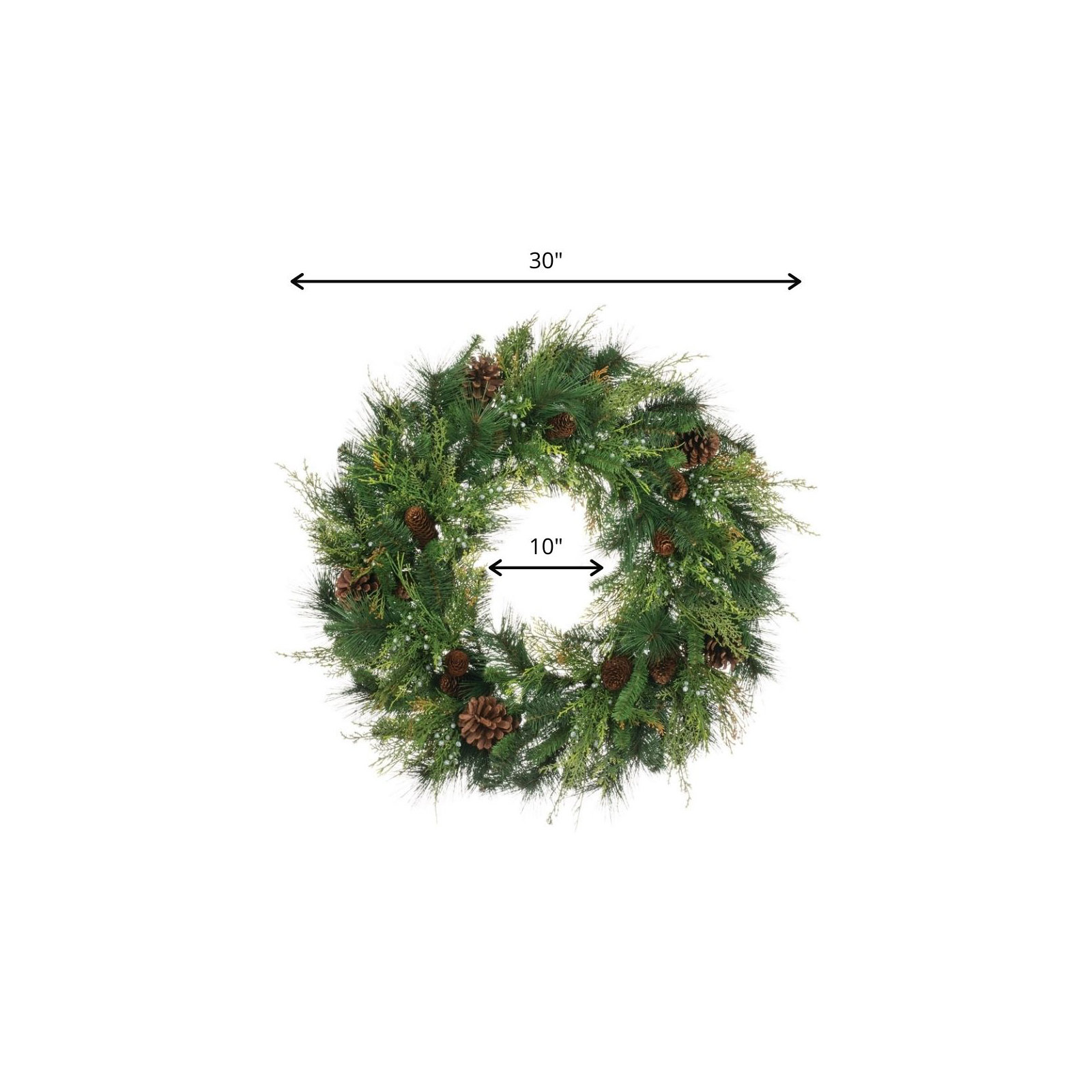 30" Artificial Mixed Pine Wreath