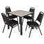 Plateau de table Kee Square, 4 chaises empilables-472020677-472020735-472020728