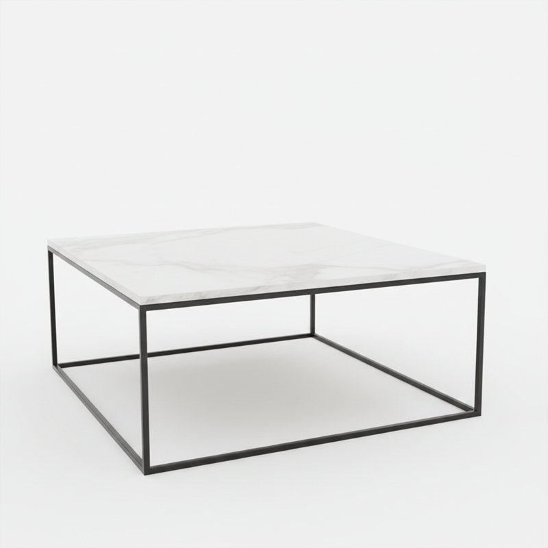 Aurelius Square Coffee Table with Faux Marble Top