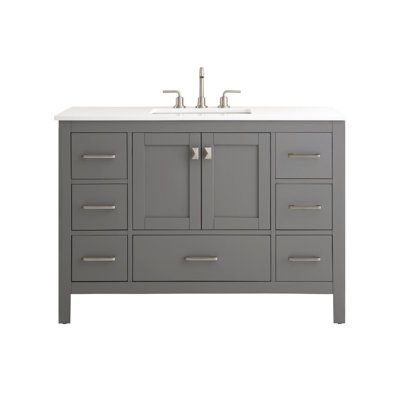 Meuble-lavabo 48 po avec plateau en quartz blanc Philant