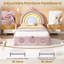 3ft Single Velvet Upholstered Bed Frame with Hydraulic Storage with Adjustable Rainbow Headboard