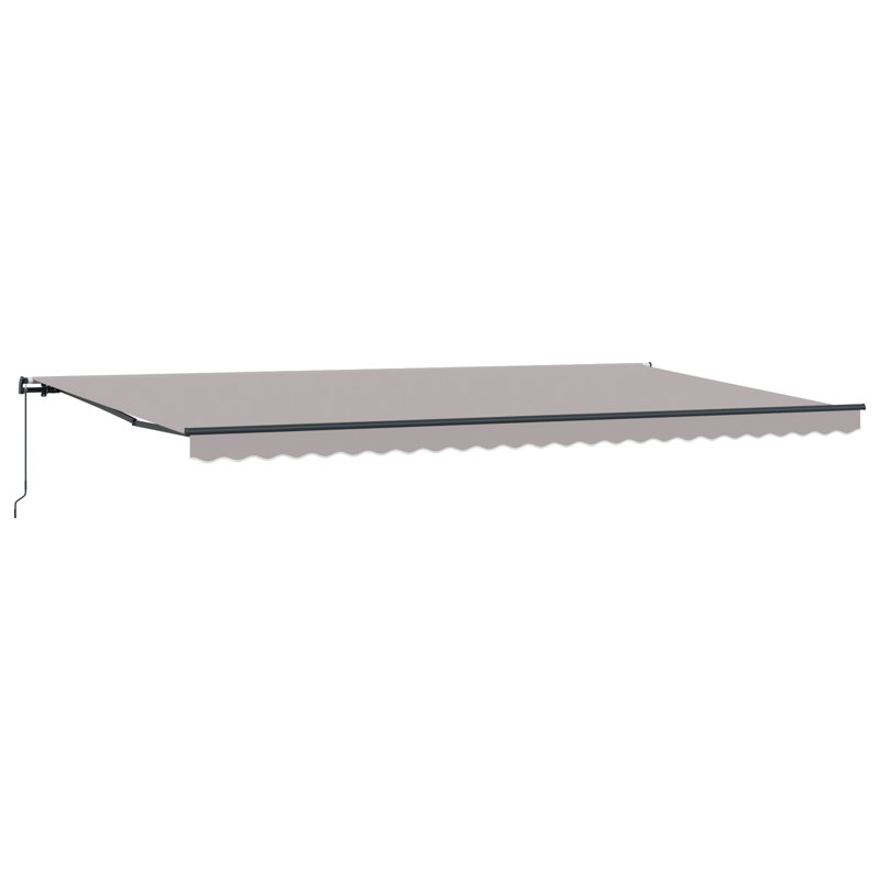 Brayden Studio Retractable Patio Awning, 600 cm W x 300 cm D, Light Grey