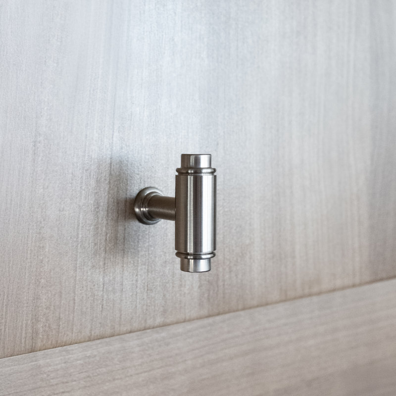 Cylinder 1 5/8" Length Bar Knob, Satin Nickel, 1.63" H x 0.59" W x 1.44" D