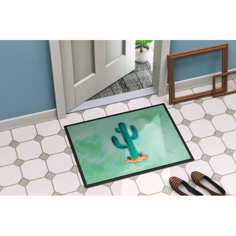 Welcome Door Mat Outdoor Indoor Cactus Flower Doormat, 30x17