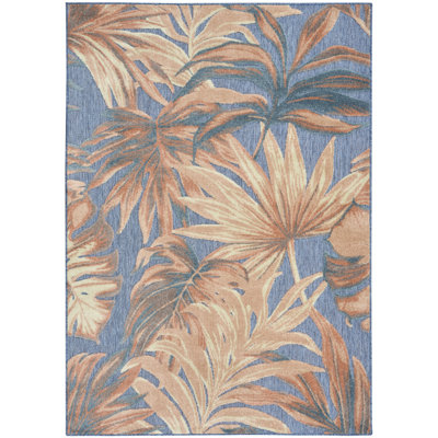 Clemencio Blue Rose Modern Rug