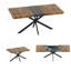 Table de salle à manger extensible rétro Retro avec boîte de rangement, base en fer robuste et plateau en triamine durable pour une utilisation polyvalente au quotidien.-1643282888