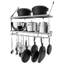 Wall Mounted Pot Rack Kitchen 30 Inch 2-Tier Wall Shelf with 12 Hooks-110600837