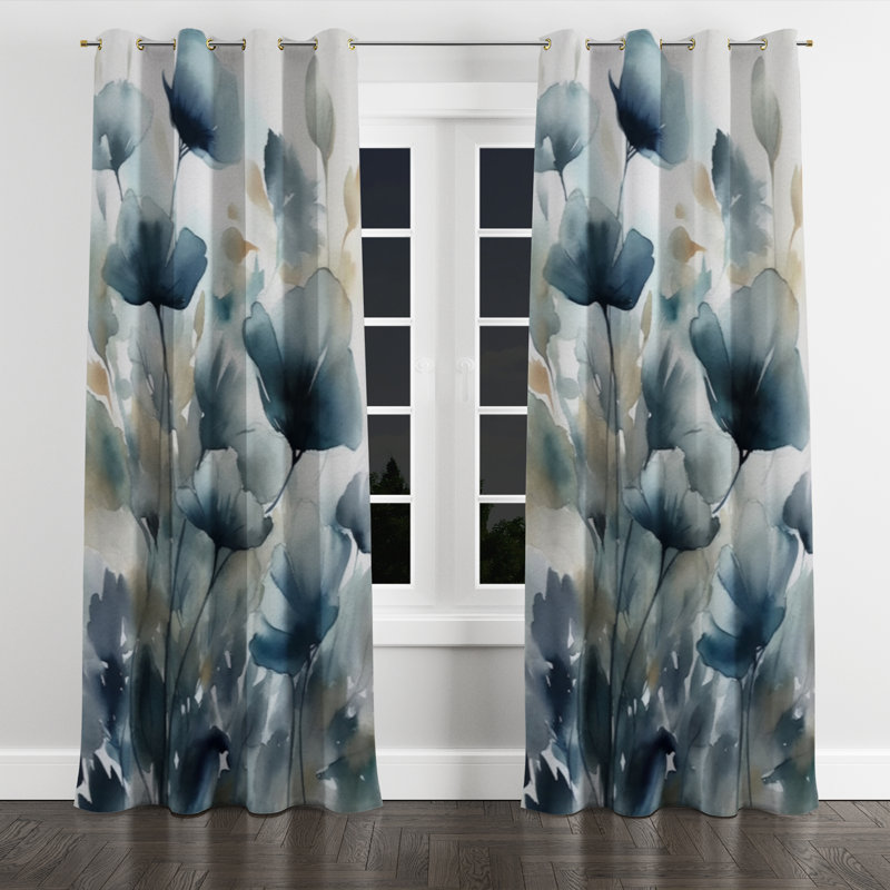 Analina - Traditional Blackout Grommet Curtain - 1 panel, 52" W x 120" L, Golden Grommets